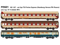 Pirata PI9601 - H0 - 3-tlg. Set Personenwagen Ferien Express, DB AG, Ep. IV-V - Set 2